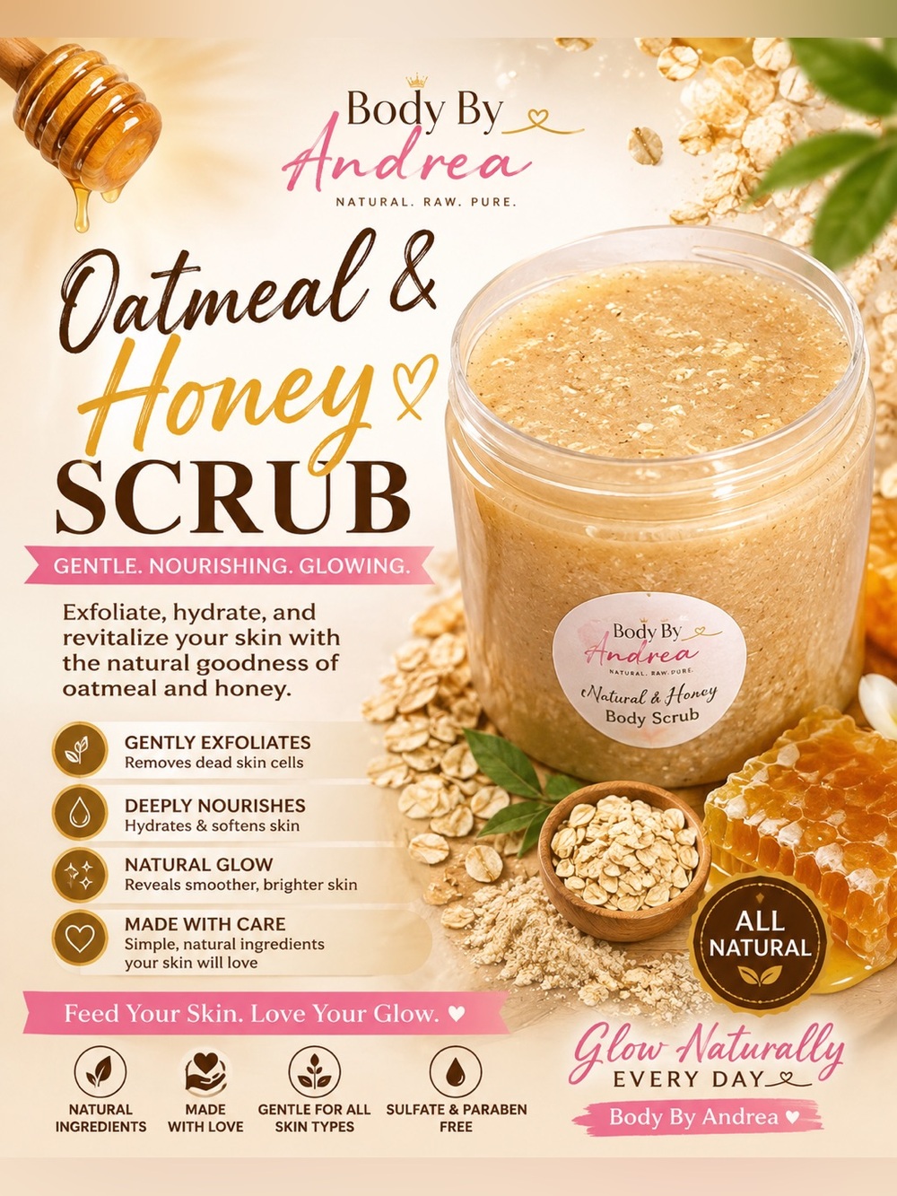 🌾 Oatmeal/Honey 🍯Sugar Scrub - Picture 1 of 5